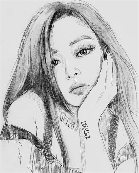 Pin by Mây on BlackPink Fanart | Art drawings sketches creative, Art ...