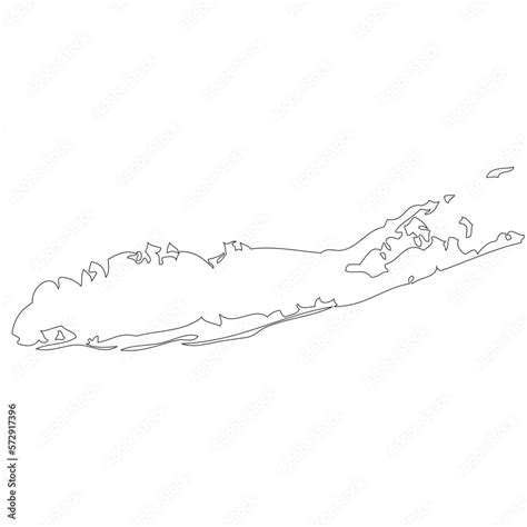 Long Island outline map New York state region Stock Vector | Adobe Stock