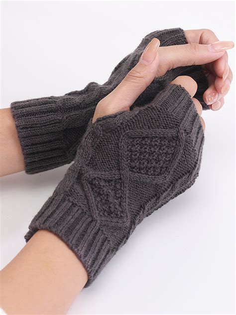 Simple 9 Colors Jacquard Knitting Gloves