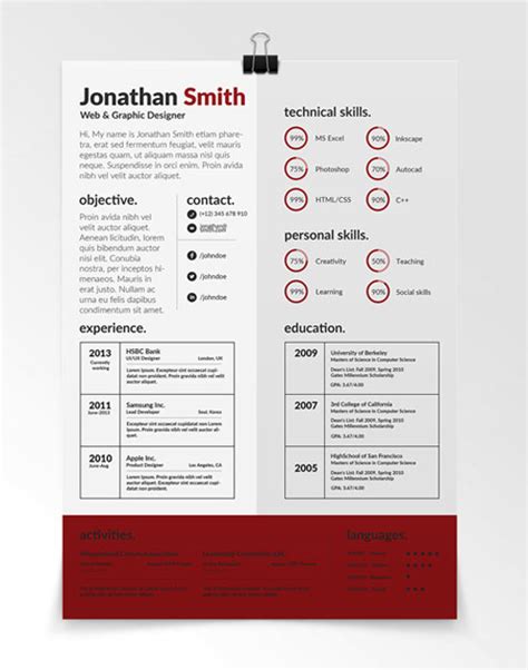 Free Downloadable Creative Resume Templates