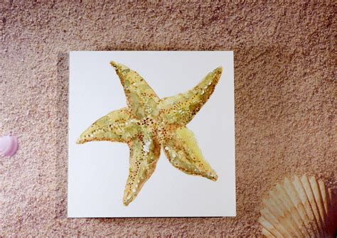 Starfish Wall Art on 8x8 or 5x5 Wood Block. Hang on Wall | Etsy