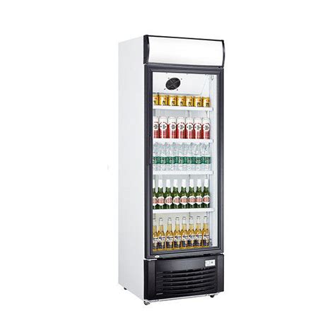 Single Door Beverage Display Cooler , 438L Commercial Beverage Fridge