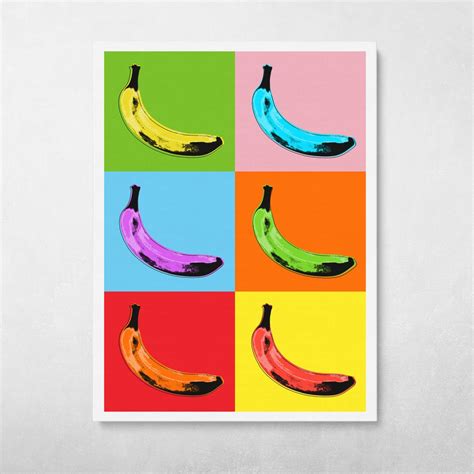 Pop Bananas Colorful Kitchen Food Andy Warhol Pop Art Wall Art