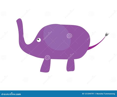 Purple Elephant Picking Flowers Vector Illustration | CartoonDealer.com ...