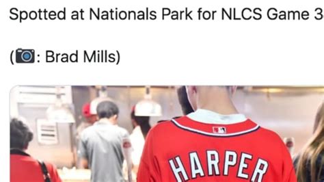 Nats Fan Wears Perfect Modified Bryce Harper Jersey at NLCS Game 3