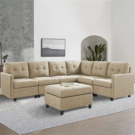 Springfavor Modular L-Shape Sectional Sofa with Ottoman & India | Ubuy