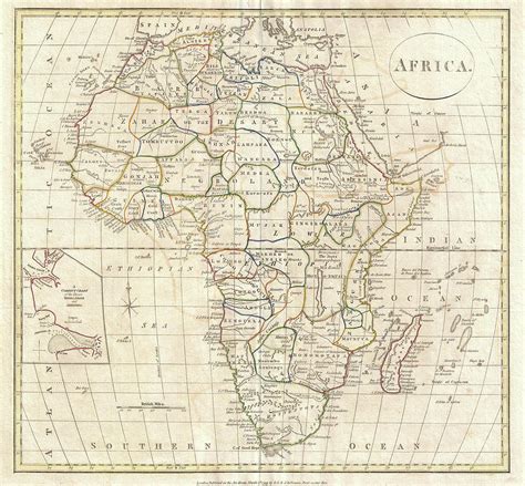 Vintage Map of Africa - 1799 Drawing by CartographyAssociates - Pixels