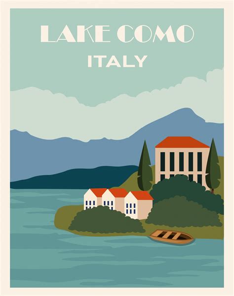 Italy Lake Como Travel Poster Free Stock Photo - Public Domain Pictures