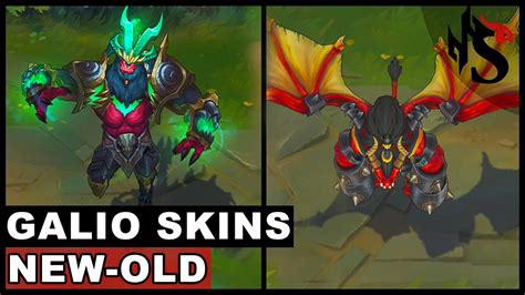 All Galio Skins New and Old Texture Comparison - Champion Rework 2017 (League of Legends) - YouTube