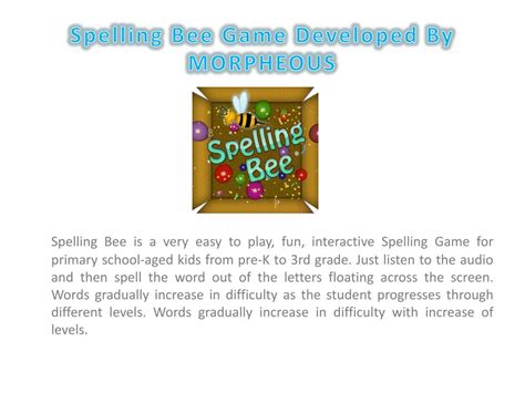 PPT - Spelling Bee Game PowerPoint Presentation, free download - ID:5985312