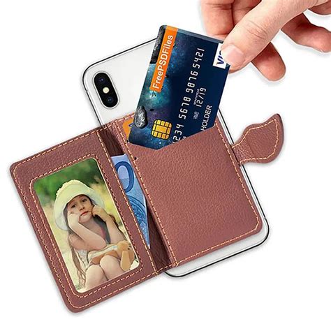 Creative PU Leather Mobile Phone Wallet Case Women Men Business Credit ID Card Holder CellPhone ...