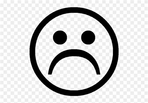 Sad Face Emoji Black And White - Free Transparent PNG Clipart Images Download