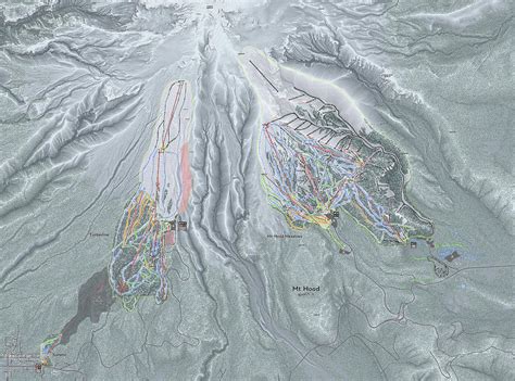 Mt Hood Ski Resort Map Digital Art by Powder Addicts - Fine Art America