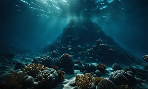 Premium AI Image | Underwater Volcanoes in the Ocean Floor