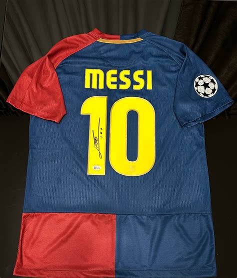 Jersey Lionel Messi Signed Barcelona Autographed Blue/Red BAS ...