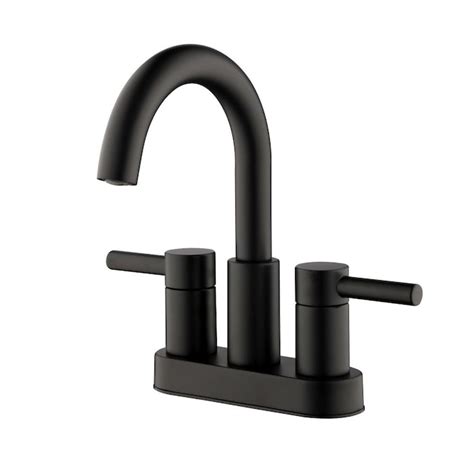 Jacuzzi Duncan Matte Black 2-Handle 4-in centerset WaterSense Bathroom Sink Faucet with Drain ...