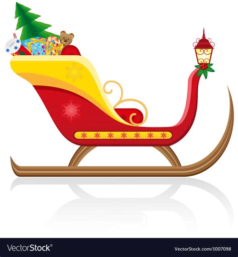 Christmas santa sleigh 01 Royalty Free Vector Image