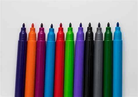 Colorful sketch pens on white background – Ready Elements