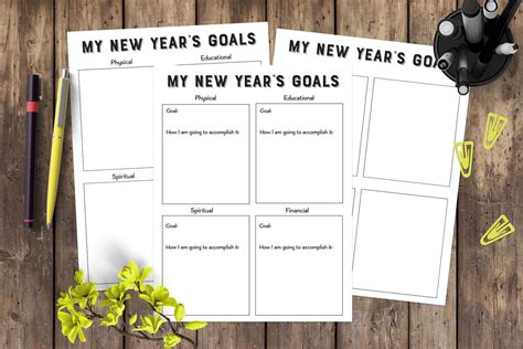 Free New Year's Goals/Resolutions Printables