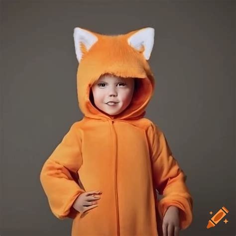Child wearing a fox costume on Craiyon