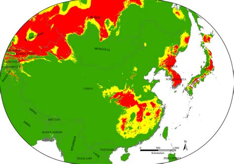 Habitat suitability for the invasion of Bombus terrestris in East Asian ...