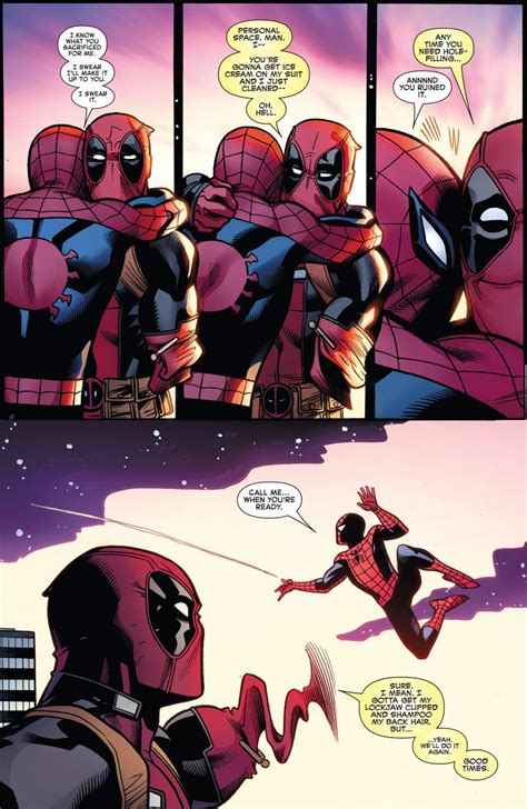 Spider-Man And Deadpool Hugging | Deadpool and spiderman, Spideypool ...