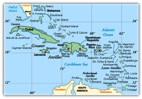 Information on the Caribbean Islands and Bahamas