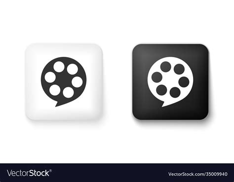 Black and white film reel icon isolated Royalty Free Vector