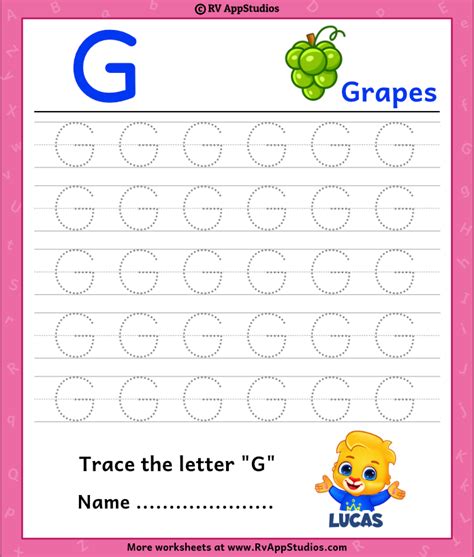 Letter G Worksheets Pre K