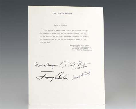 Constitutional Oath of Office Presidential Signed Document. - Raptis ...