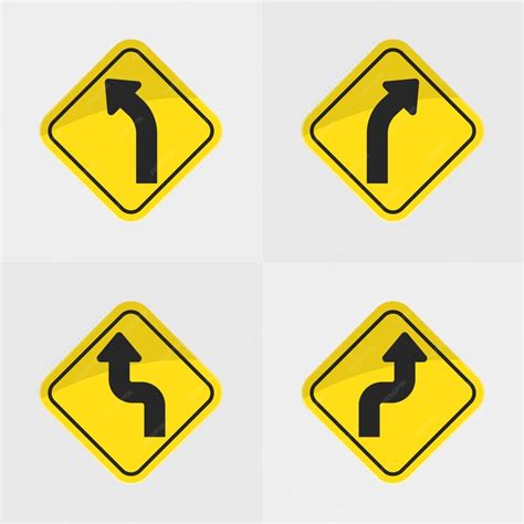 Premium Vector | Yellow road signs eps vector