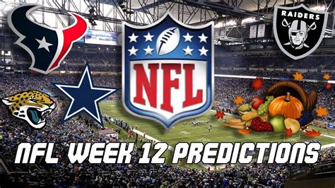 NFL Week 12 Predictions! - YouTube