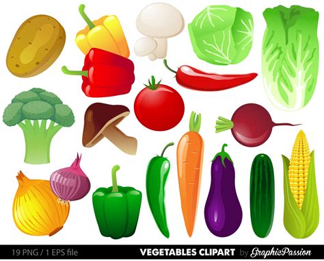 Vegetables clipart digital vegetables clip art vegetable | Etsy