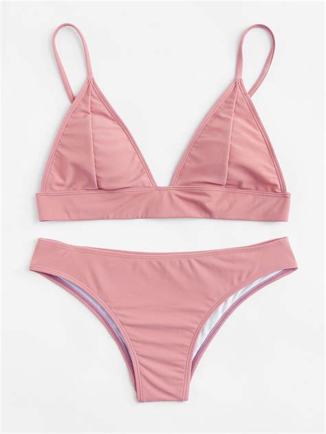 Shop Adjustable Strap Triangle Bikini Set online. SheIn offers Adjustable Strap Triangle Bikini ...