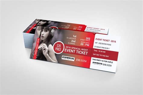 Modern Event Ticket Design Template | Ticket design, Ticket design template, Event tickets design