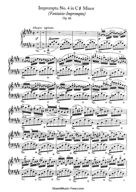 Fantaisie Impromptu Sheet Music Chopin Op.66 - ♪ SHEETMUSIC-FREE.COM