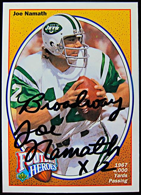 Joe Namath Autographed Card - Memorabilia Center