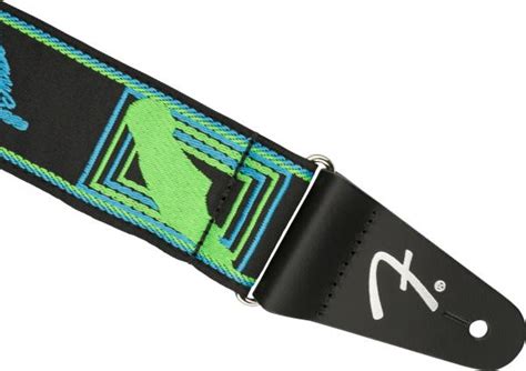 Fender Neon Monogrammed Guitar Strap - Green/Blue Guitar strap