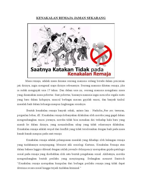 Artikel KENAKALAN REMAJA JAMAN SEKARANG | PDF