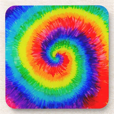 Rainbow Tie-Dye Alcohol Ink Beverage Coaster | Zazzle | Alcohol ink ...