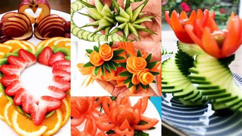 [1 HOUR] FRUIT CARVING AND VEGETABLE CUTTING TRICKS - YouTube