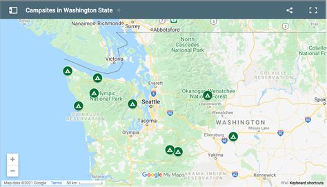 Rv Parks Washington State Map - Map of world