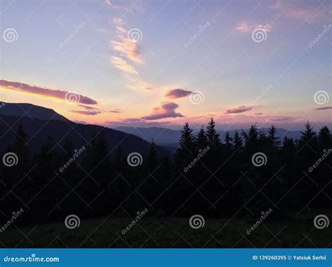 Evening Sunset in the Mountains Stock Image - Image of direction, folk: 139260395