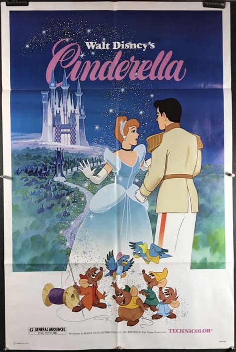 CINDERELLA, Original Vintage Walt Disney Movie Poster - Original ...