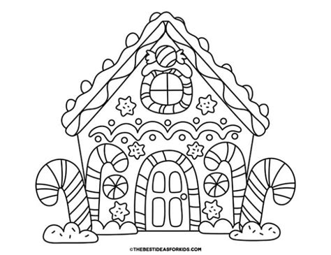 Gingerbread House Coloring Pages (Free Printables) - The Best Ideas for Kids