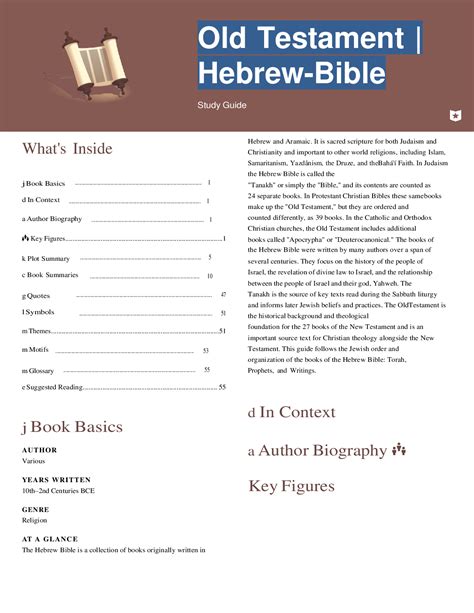 Old Testament| Hebrew Bible| Study Guide - Browsegrades