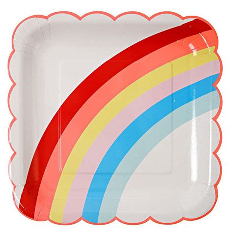 Rainbow Party Plates Large Rainbow Plate Paper Plate | Etsy | Rainbow party supplies, Rainbow ...