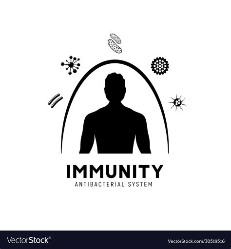 Immune system icon logo health bacteria Royalty Free Vector