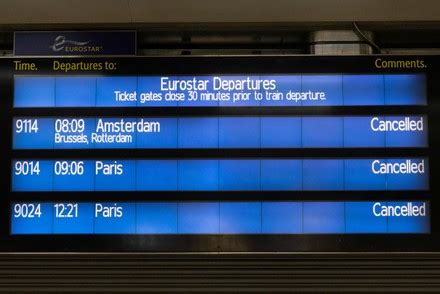 Eurostar Train Timetable Display St Pancras Editorial Stock Photo ...