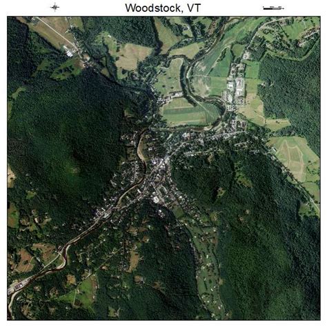 Aerial Photography Map of Woodstock, VT Vermont